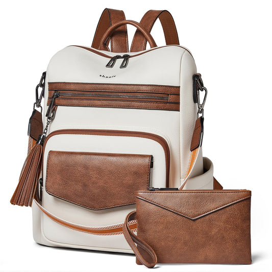 Shrrie Backpack Purse for Women Travel Faux Leather Fashion Backpack for Women,Convertible Crossbody Shoulder Bag for Ladies with Adjustable Strap for Work College