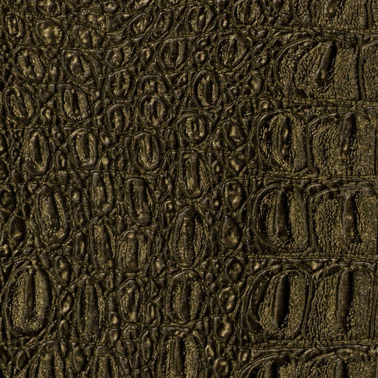 Alligator Fabric, Soft Textured Crocodile Vinyl Faux Leather, Gator Skin Embossed Upholstery DIY Craft and Clips Pleather Sheets – Individual 1 Yard Cut 36”x54” (Emerald Metallic)