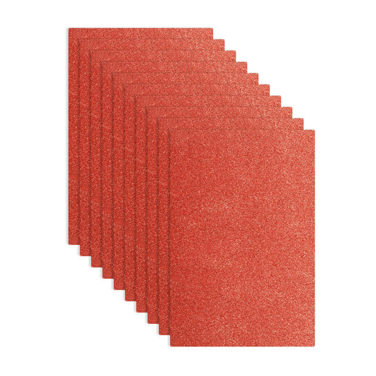 uxcell 10 Pack Red Glitters Foam Sheets, 8 x 12 Inch Sparkle EVA Foam Sheets Thin Foam Paper for Crafting, DIY Project, Classroom, Scrapbooking (1.5mm Thick)