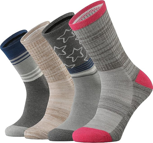 Ortis Ladies' Merino Wool Cushion Crew Socks for Women Outdoor Hiking Hike Trail Lightweight Gifts