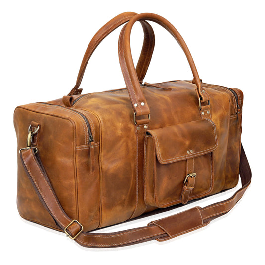 Leather Duffel Bag for Men and Women, Full Grain Travel Duffel Bag, Sports Duffel Bag Men, Overnight Weekender Bag Carry on Cabin Bag Luggage Bag Handmade Leather Duffle 24 inches
