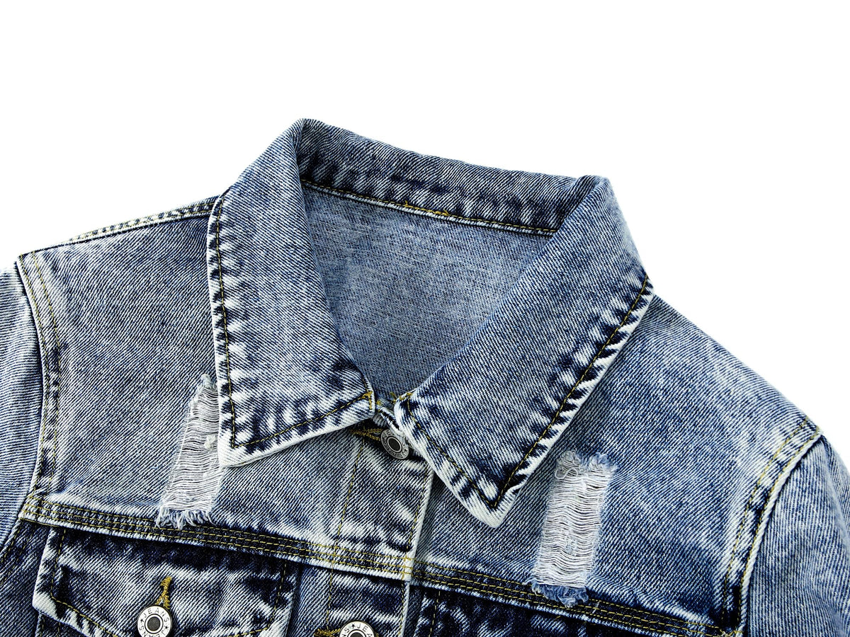 Kedera Denim Jacket for Women Distressed Jean Jackets Button Up Vintage Western Trucker Jacket
