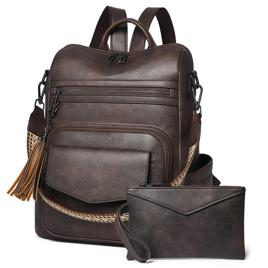 Shrrie Backpack Purse for Women Travel Faux Leather Fashion Backpack for Women,Convertible Crossbody Shoulder Bag for Ladies with Adjustable Strap for Work College