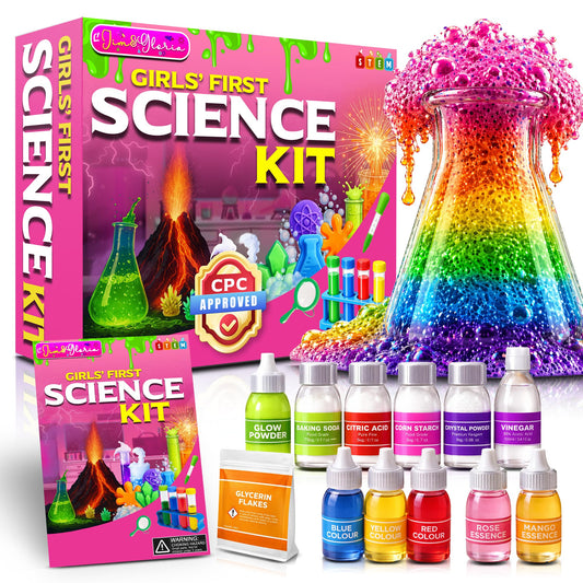 Jim&Gloria Science Kits for Kids Age 5-7 8-12 Year Old Birthday Gifts for Girls, Craft Supplies, Learning & Educational Toys, Stem Toys, Chemistry Set, Science Experiments for Kids Volcano Projects