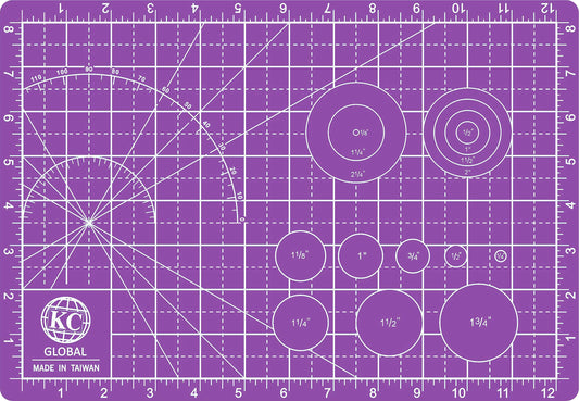 KC GLOBAL A4 (13"x9") Professional Grade Self-Healing Double-Sided PVC Cutting Mat (Purple) - Odor-Free, Eco-Friendly, Non-Slip, Premium Desk Mat for DIY, Crafting, Model Building and Art Projects
