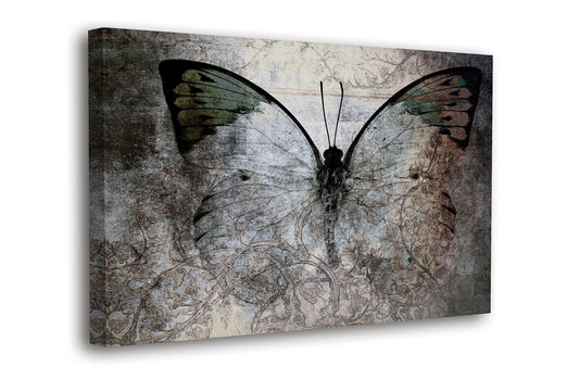 SpiritualHands Captivating ModernAbstract Canvas Wall Art for Living Room and Bedroom, Modern Black and White, Blue, and Textured Designs, Enhance Your Space with Large, Metal Accented Artwork, Perfect for Contemporary Home Decor (01 GRUNGE BUTTERFLY M AB