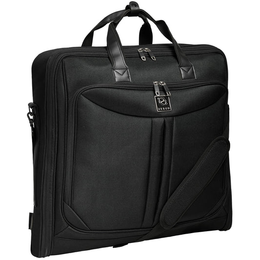 ZEGUR Premium Suit Garment Bag Carry On - Hangs 4 Suits - Travel & Business with Shoulder Strap and Laptop Compartment