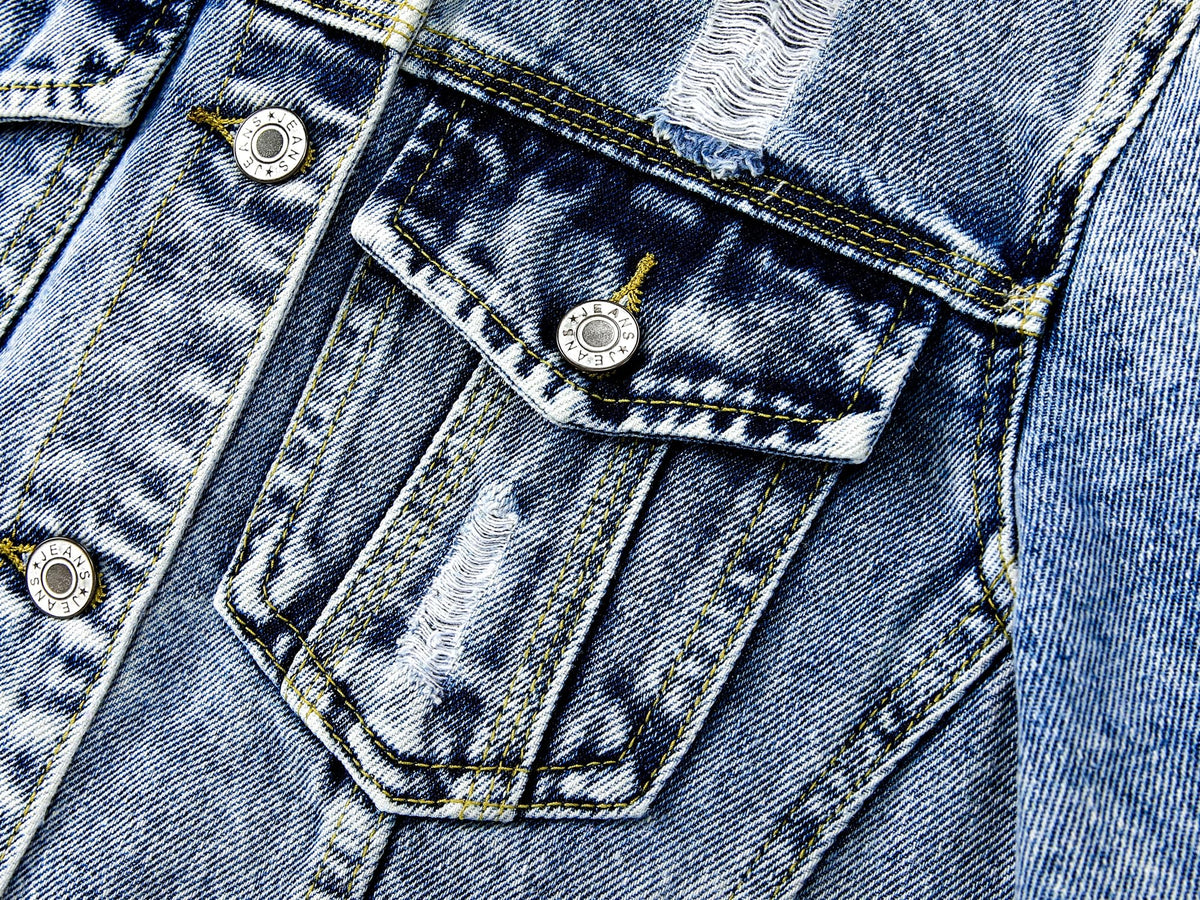 Kedera Denim Jacket for Women Distressed Jean Jackets Button Up Vintage Western Trucker Jacket