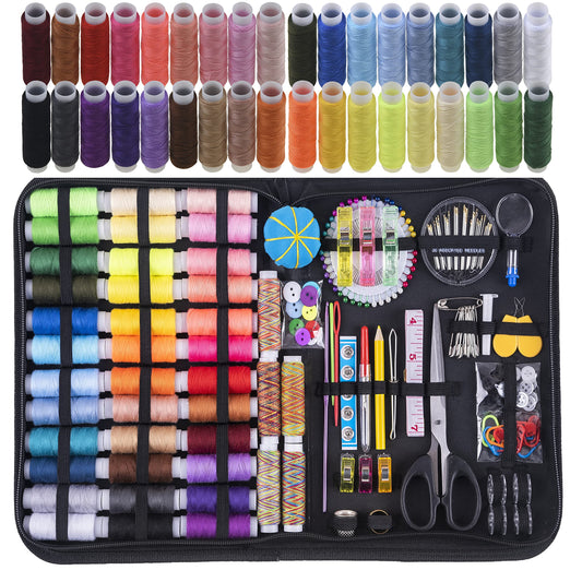 INSCRAFT Sewing Kit, 200 Premium Sewing Supplies, 41 XL Thread Spools, Suitable for Traveller, Adults, Beginner, Emergency, DIY and Home by INSCRAFT