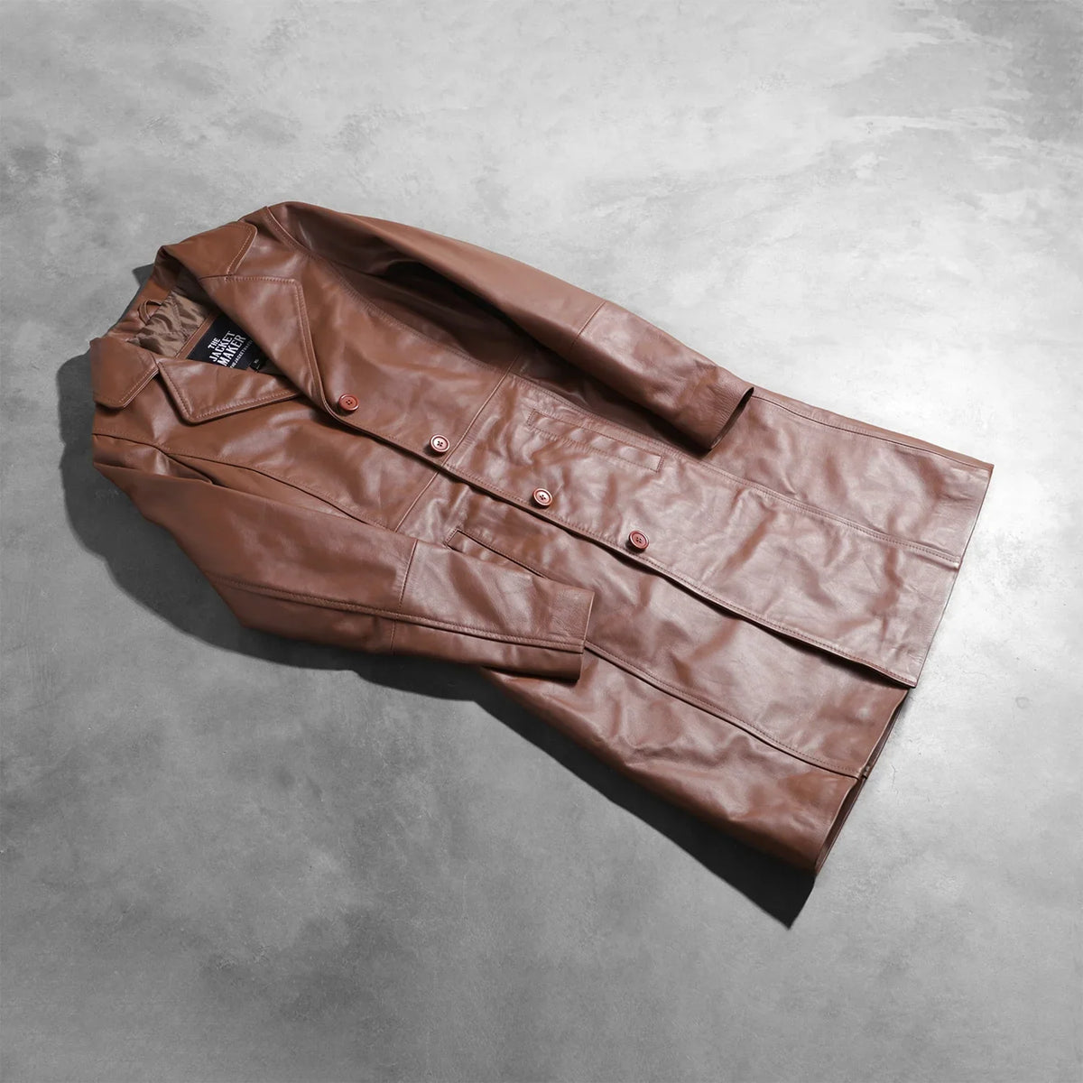 Sowachi Alexis Brown Single Breasted Leather Coat