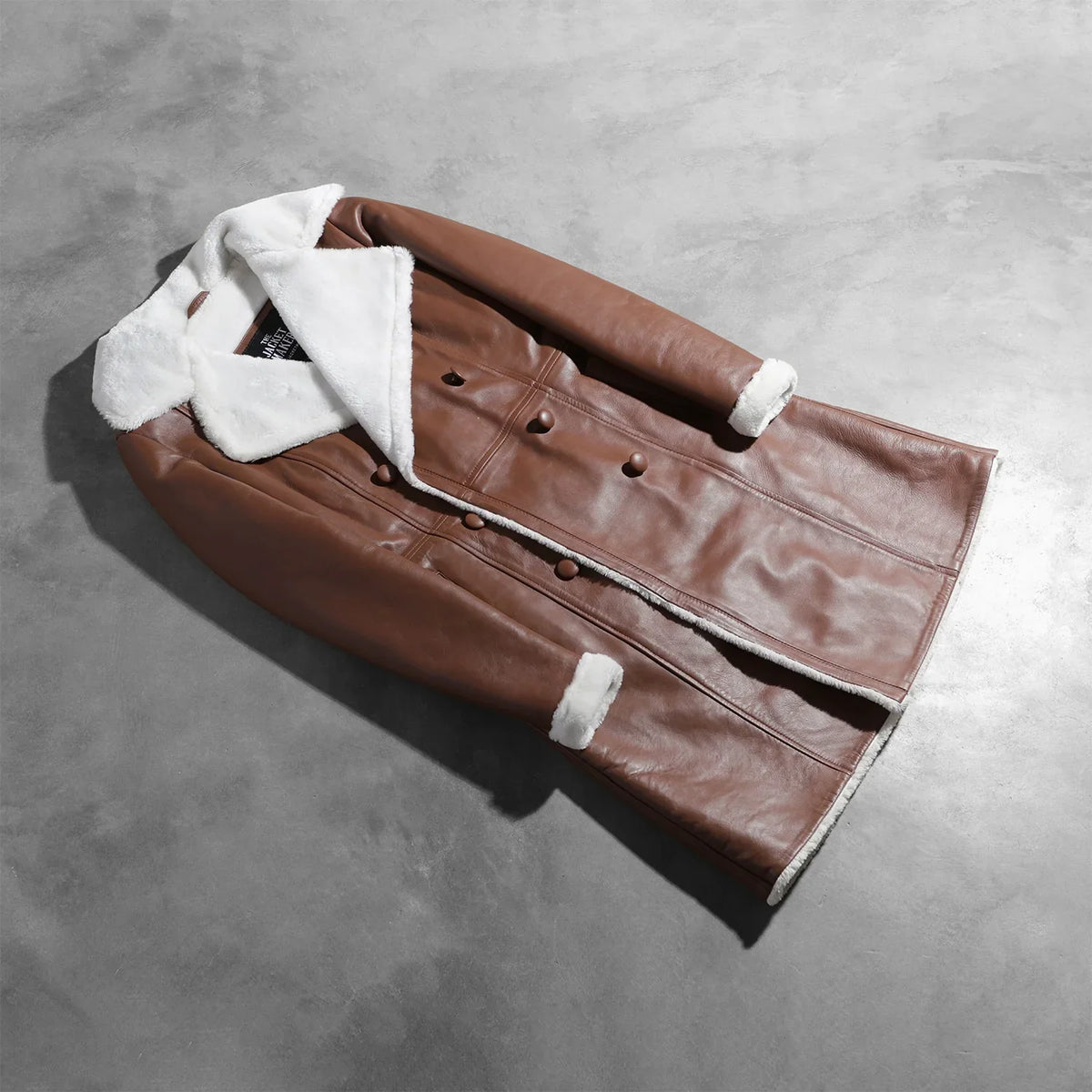 Sowachi Amie Brown Double Breasted Shearling Coat