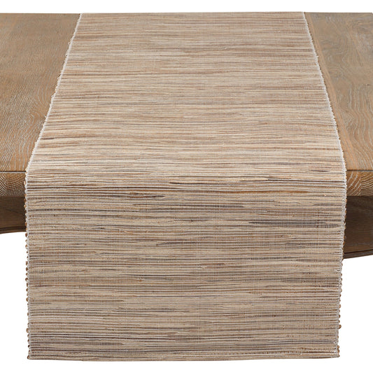 Saro Lifestyle Melaya Collection Shimmering Woven Nubby Table Runner, 14"x54", Natural