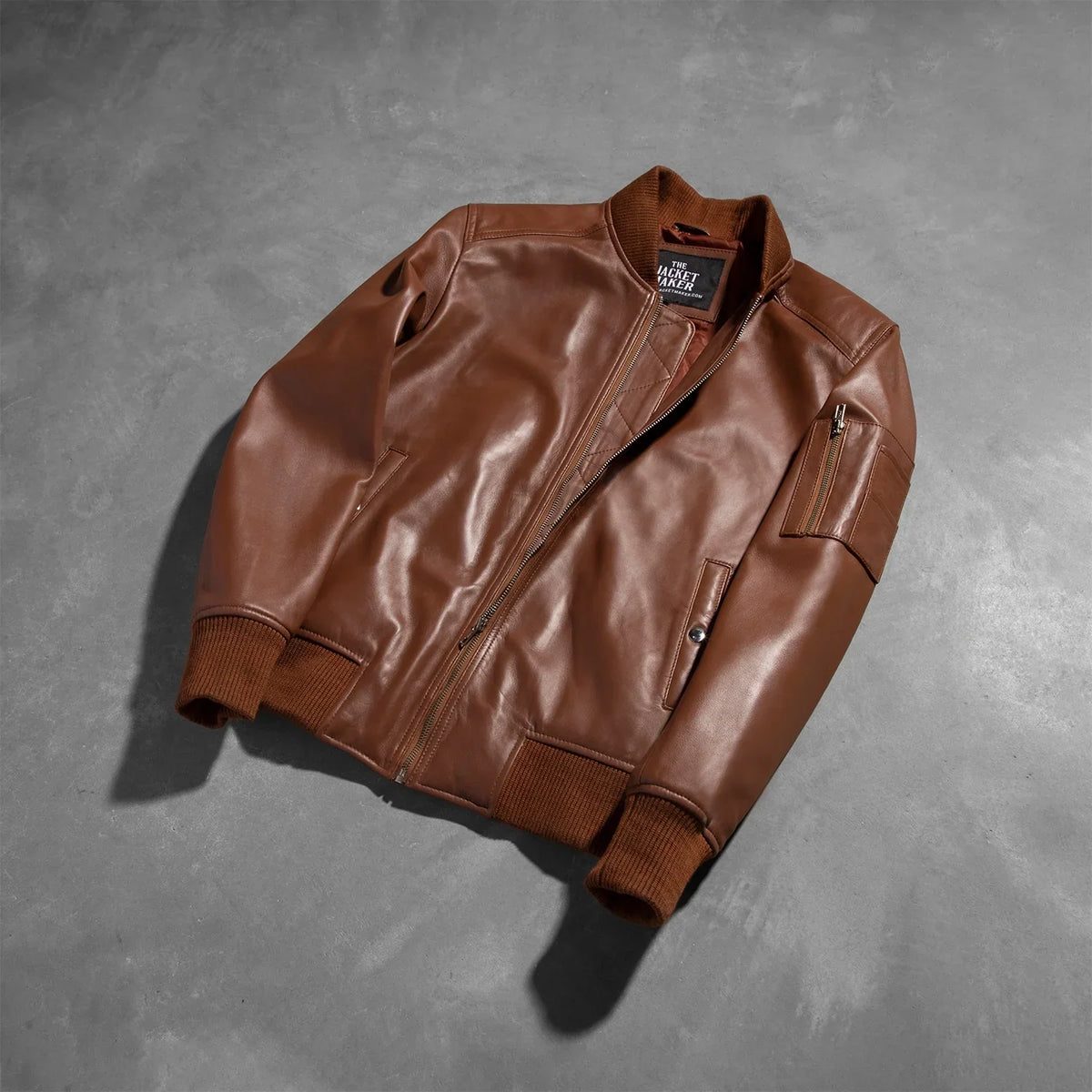 Sowachi Bomia Ma-1 Brown Leather Bomber Jacket