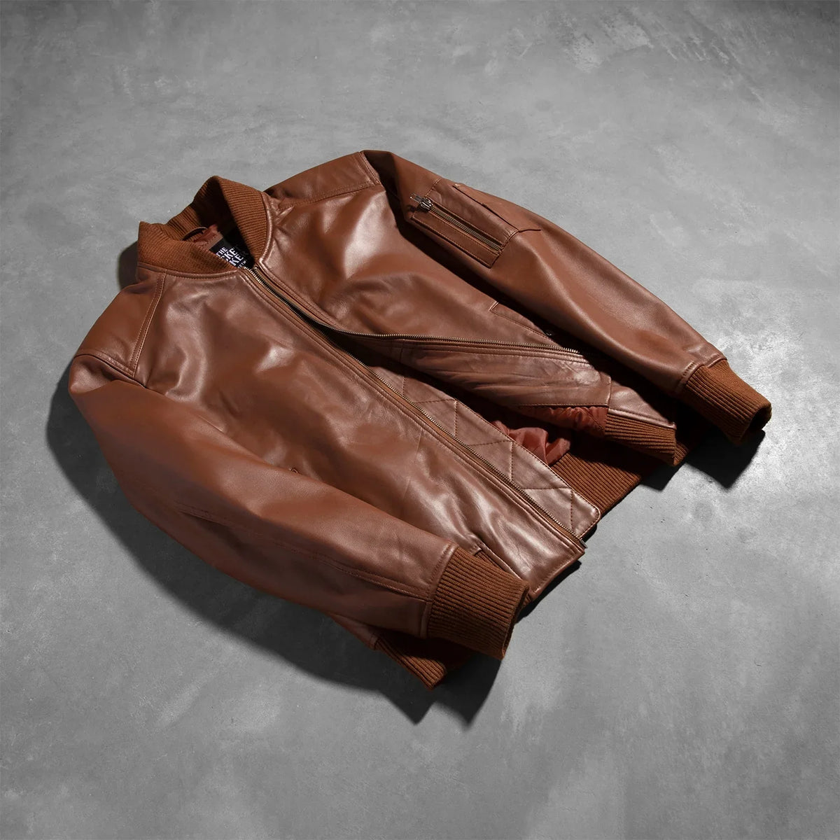 Sowachi Bomia Ma-1 Brown Leather Bomber Jacket
