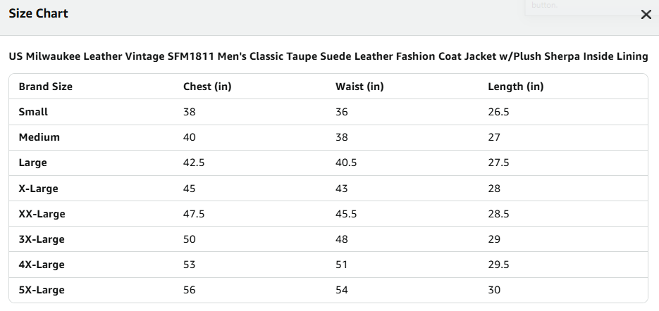 Milwaukee Leather Vintage SFM1811 Men's Classic Taupe Suede Leather Fashion Coat Jacket w/Plush Sherpa Inside Lining - Large