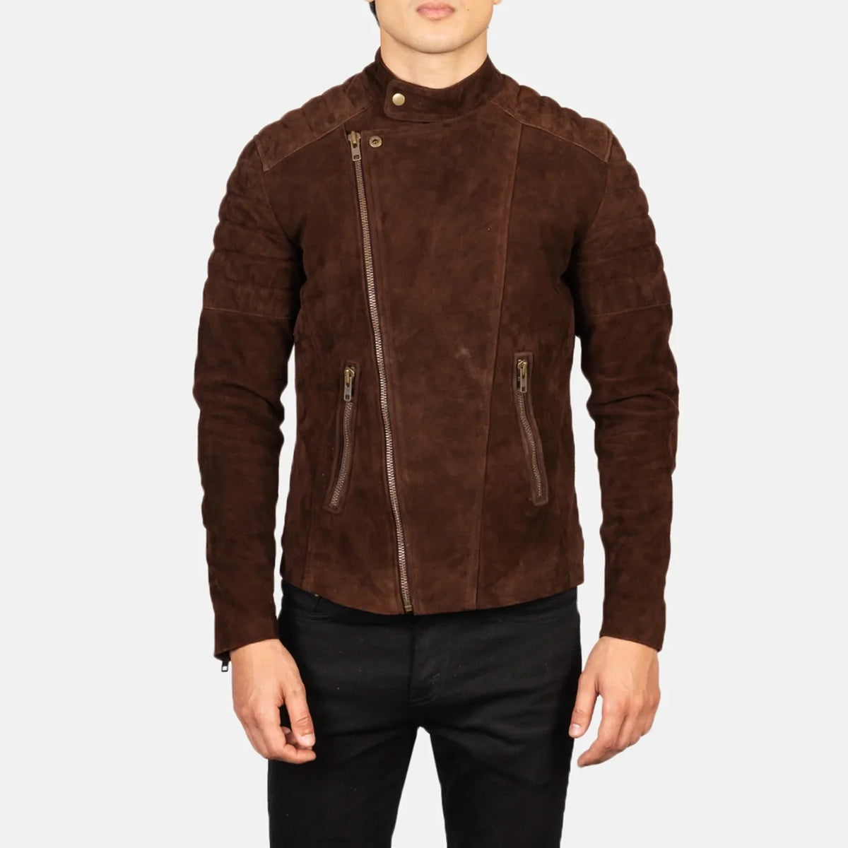 Sowachi Faisor Mocha Suede Biker Jacket
