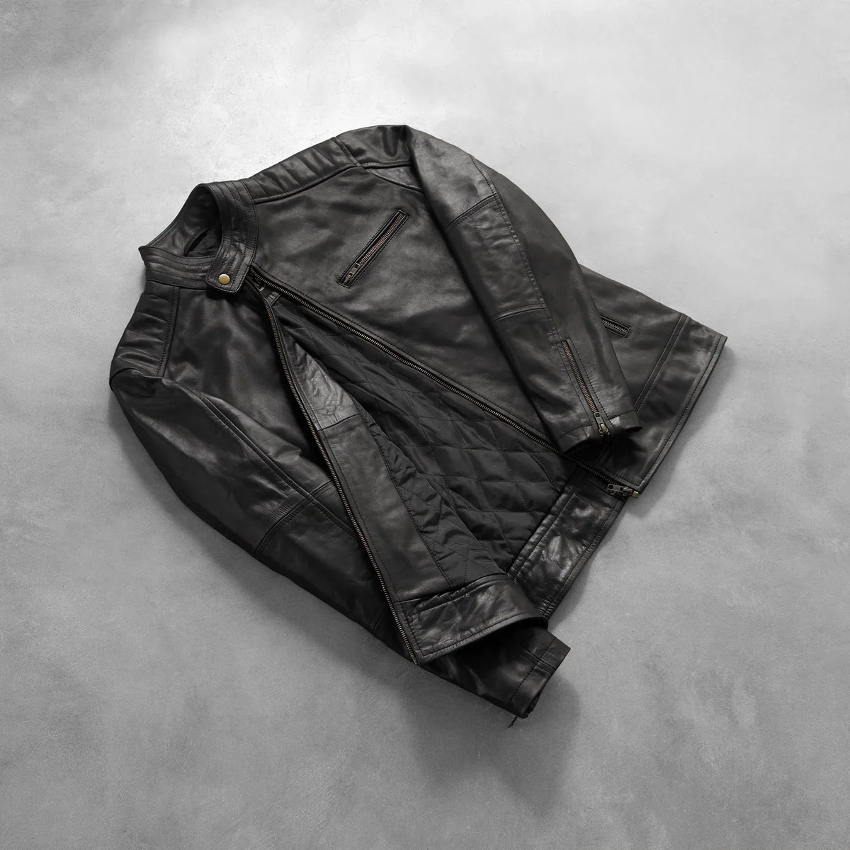 Sowachi Dean Black Leather Biker Jacket
