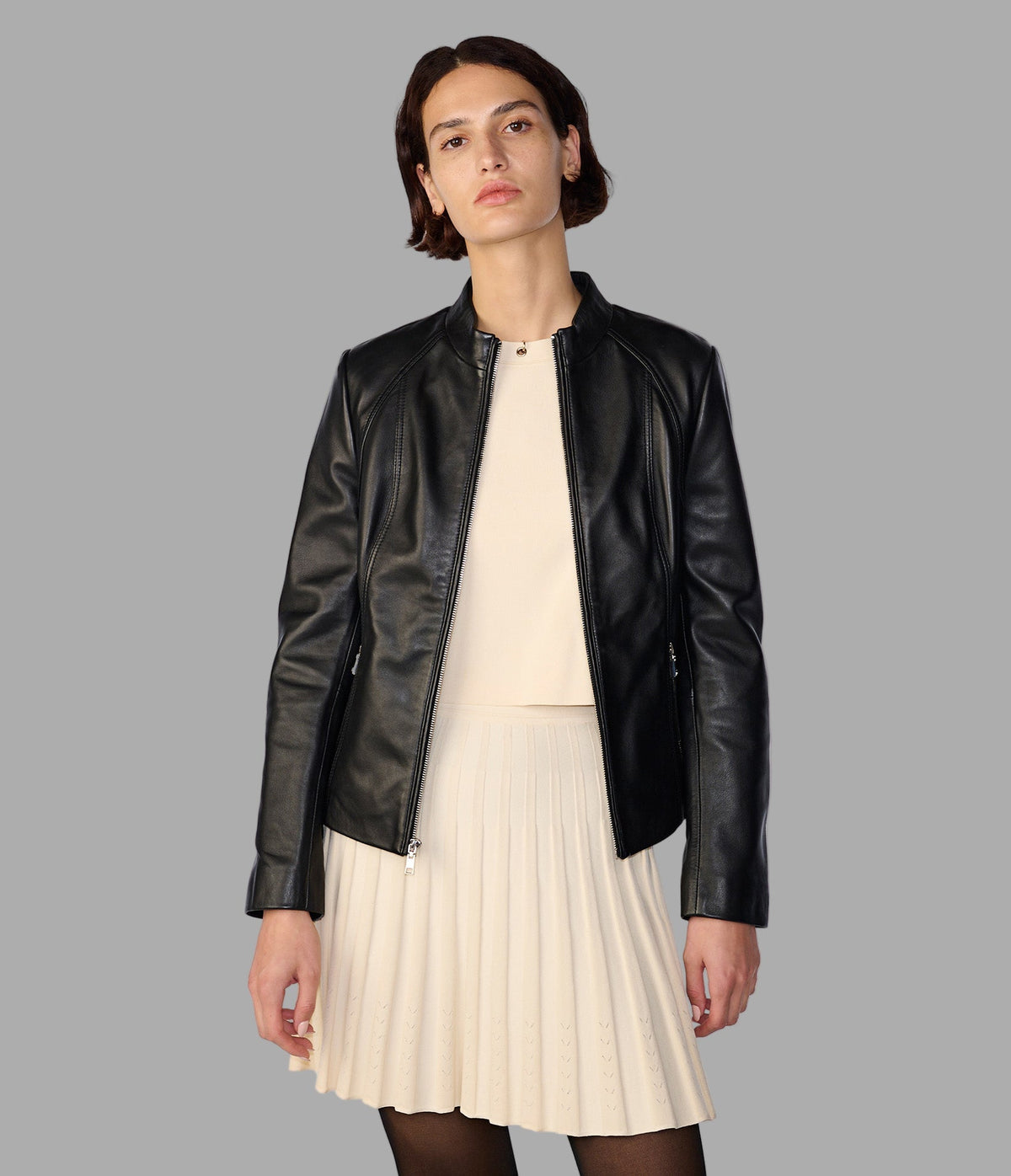 Meg Leather Scuba Jacket