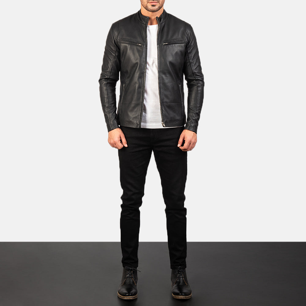 Sowachi FS] Ionic Black Leather Jacket