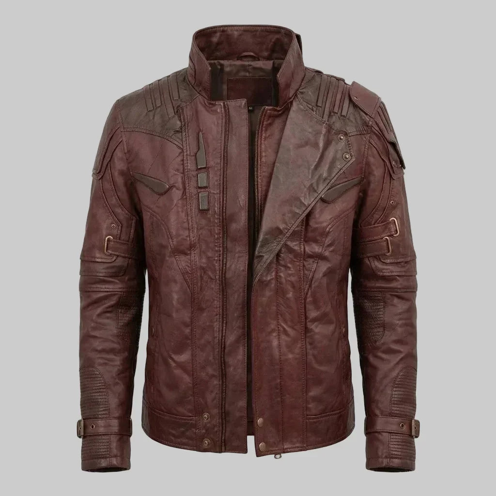 Sowachi Men's Brown Real Sheepskin Leather Movie Inspired Jacket