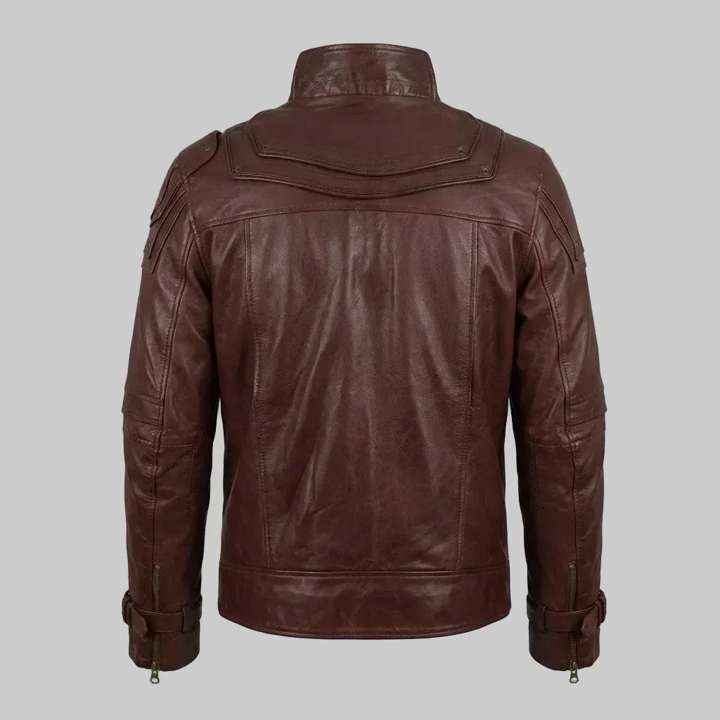Sowachi Men's Brown Real Sheepskin Leather Movie Inspired Jacket