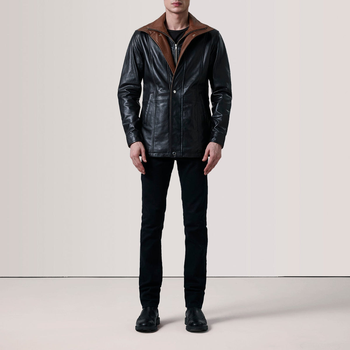 Sowachi Connor Black Leather Coat