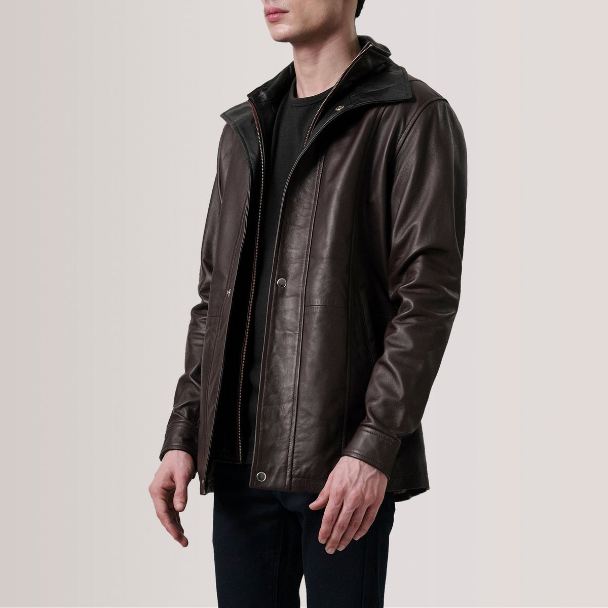 Sowachi Connor Maroon Leather Coat
