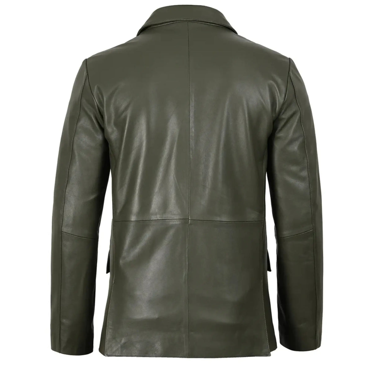 Sowachi Men's Dark Green Real Leather Blazer