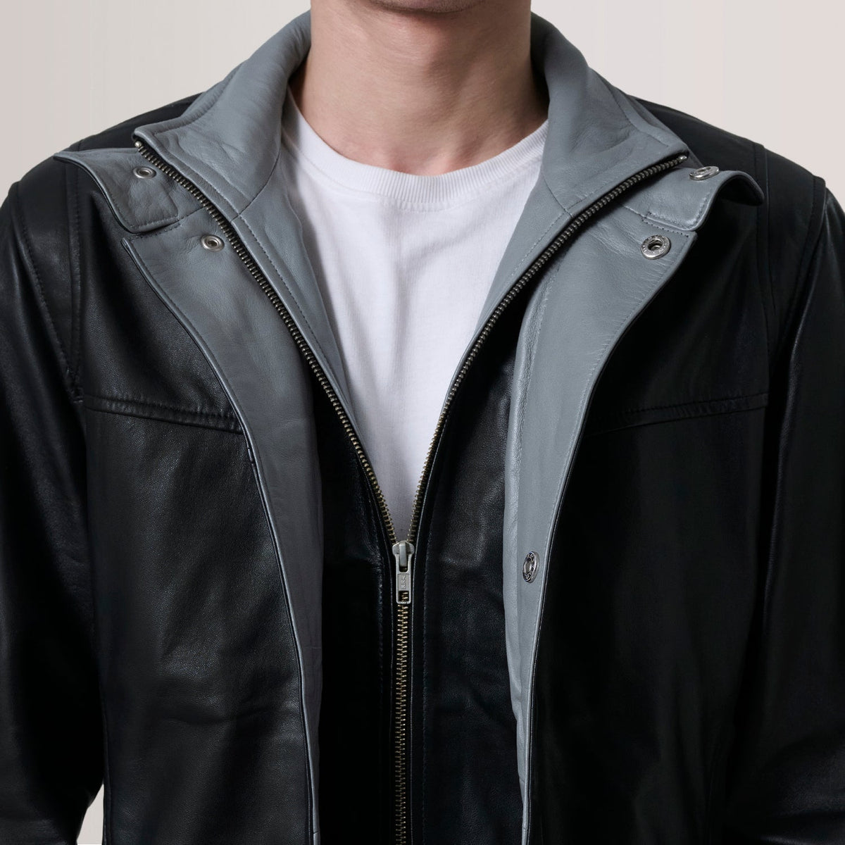 Sowachi Henrik Black Leather Cafe Racer Jacket