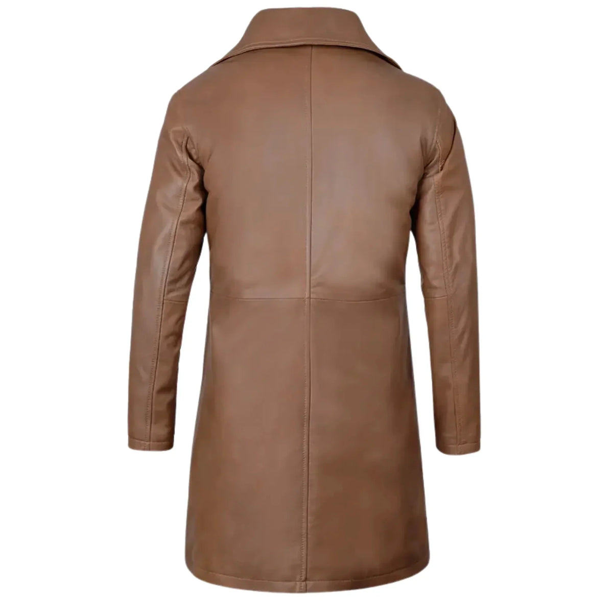 Sowachi Men's Jackson Long Length Brown Leather Car Coat