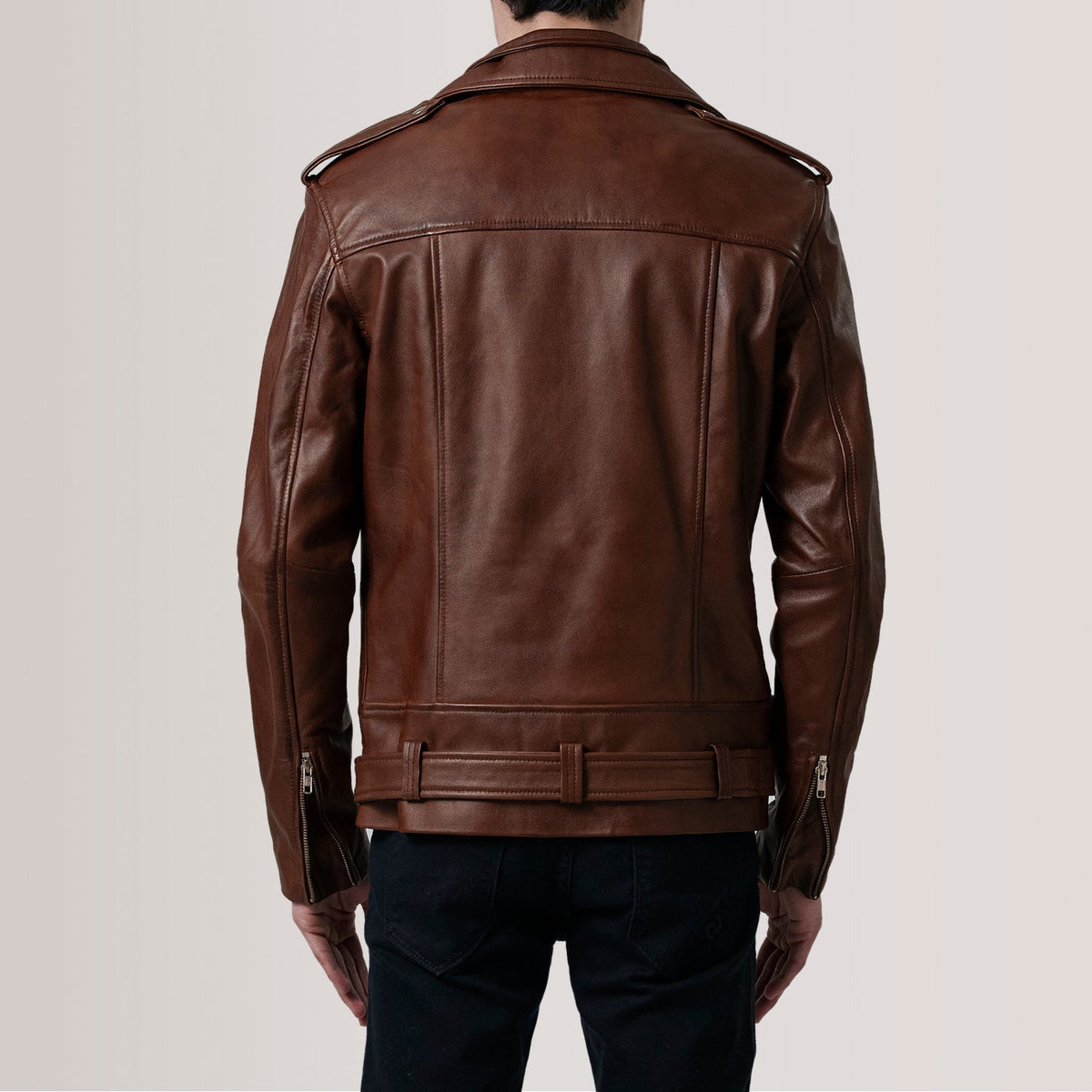 Sowachi Kole Waxed Brown Leather Double Rider Jacket