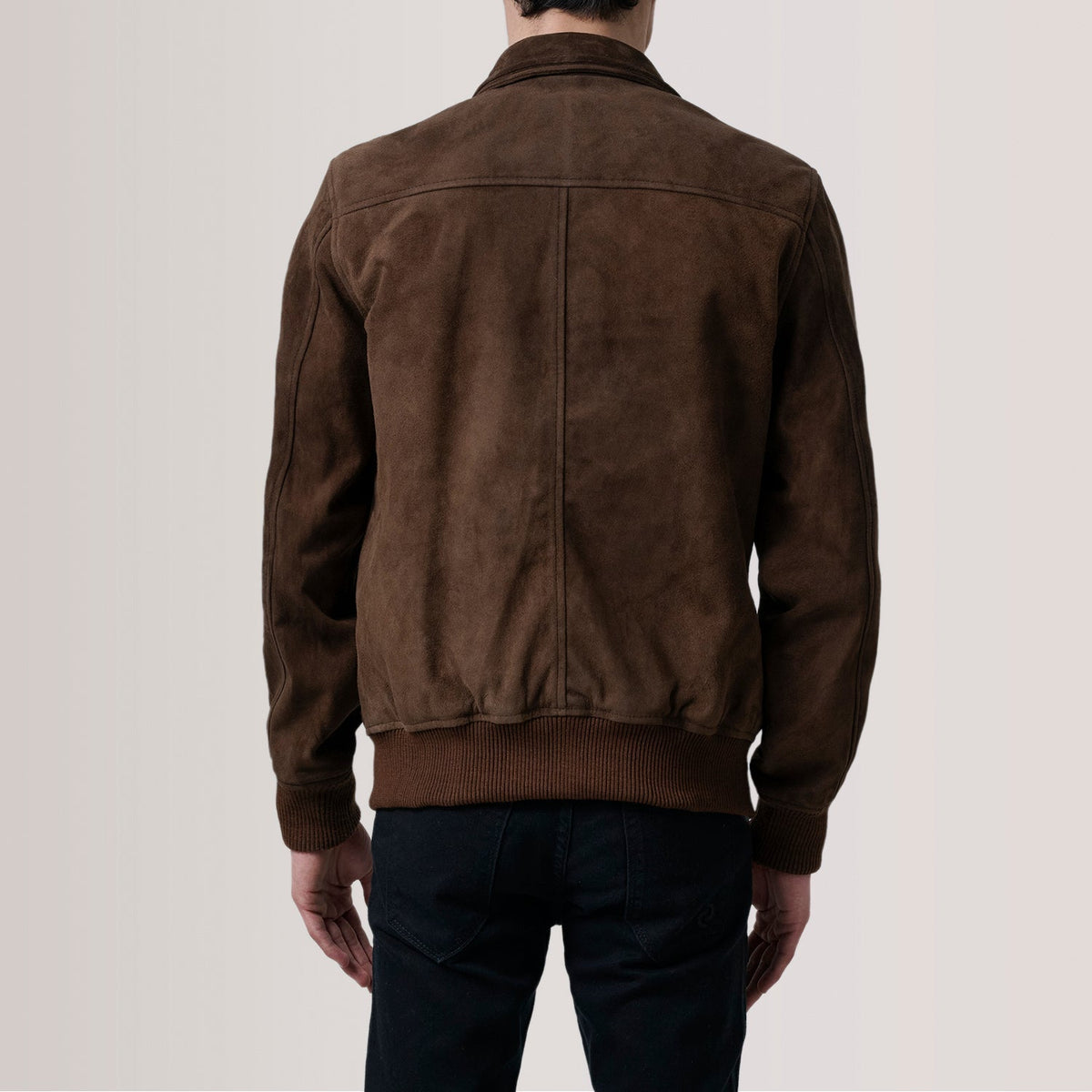 Sowachi Lester Brown Suede Bomber Jacket