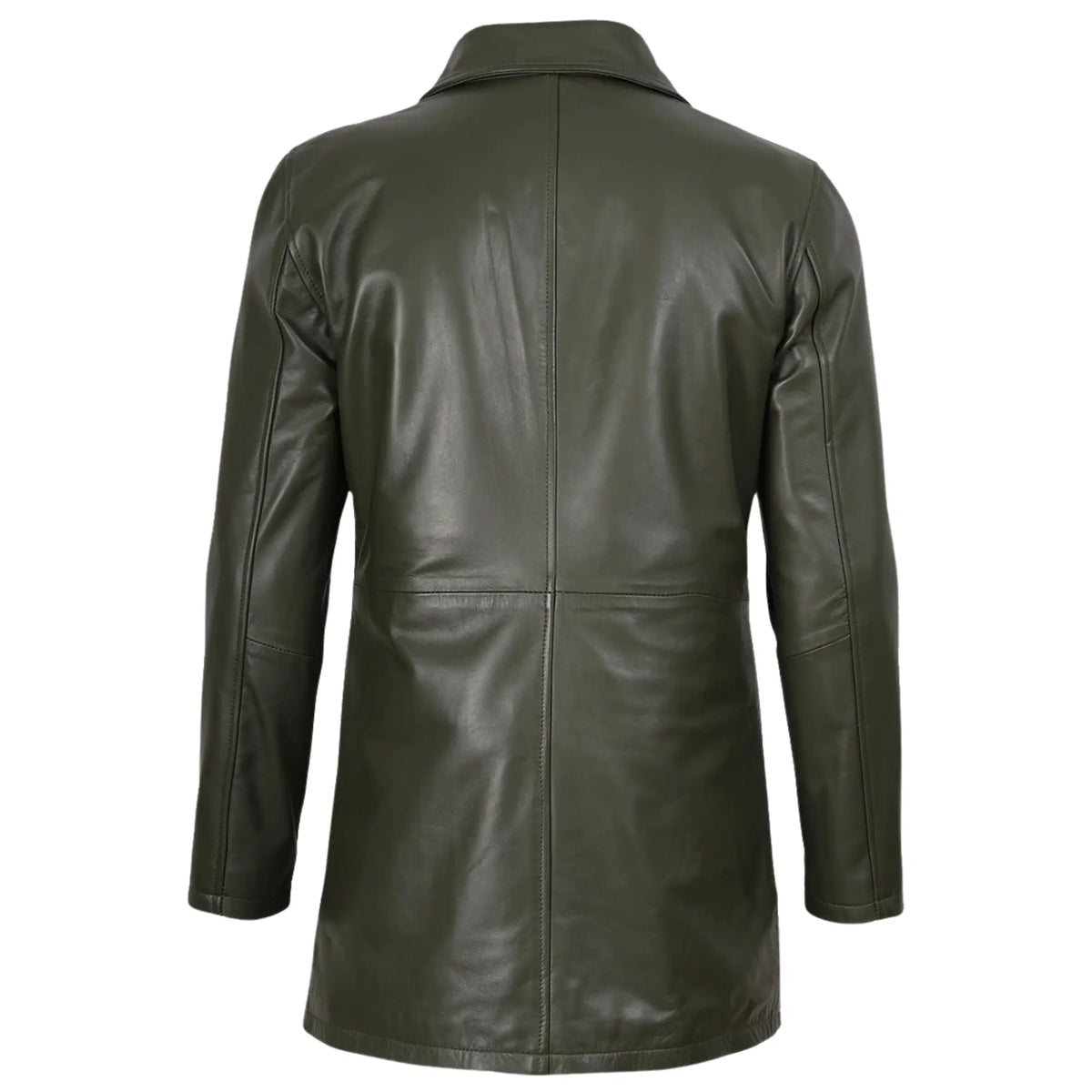 Varnell - Men's Olive Green Real Sheepskin Leather Coat