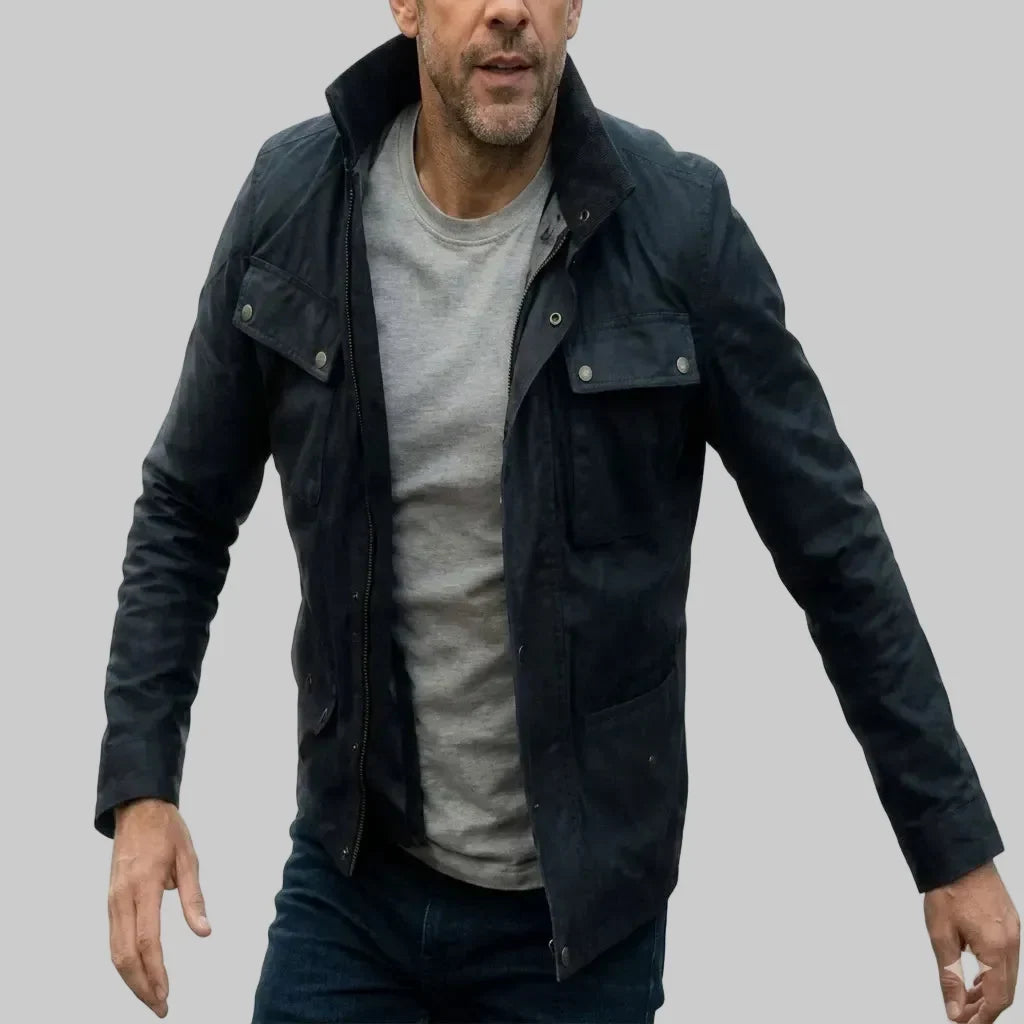 Sowachi Men's Premier Polyester Black Trucker Jacket
