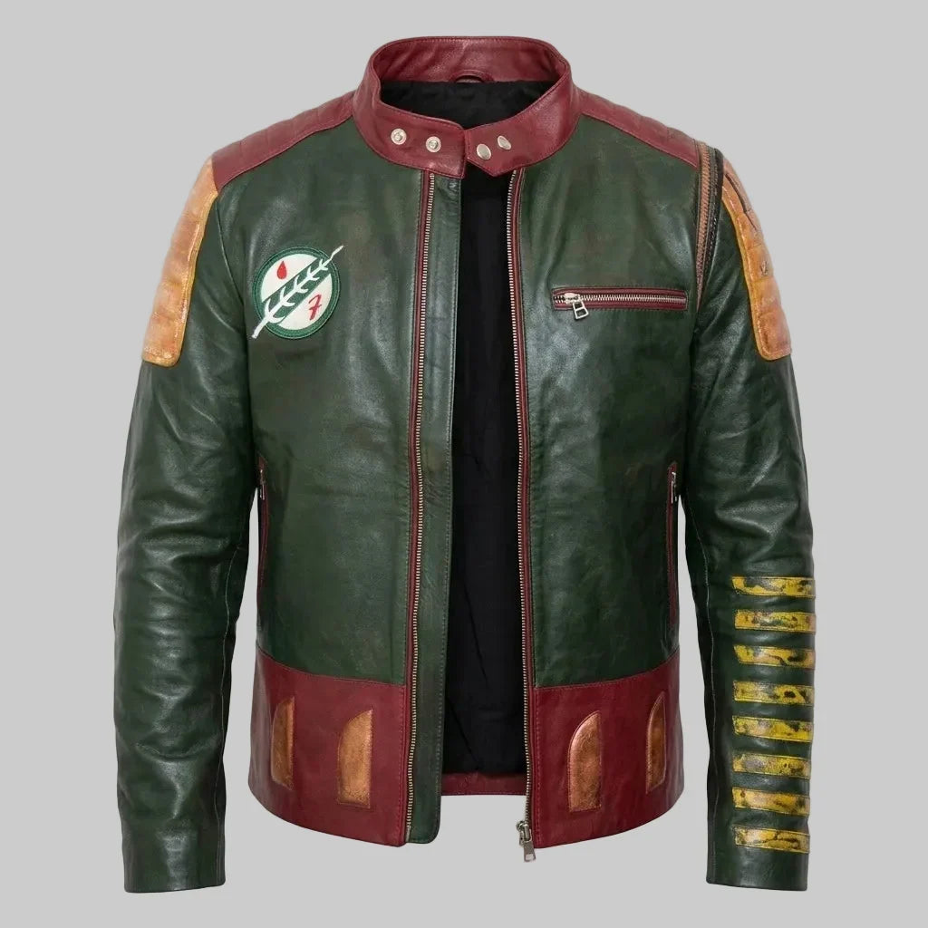 Sowachi Men's Real Sheepskin Leather Movie Inspired Jacket