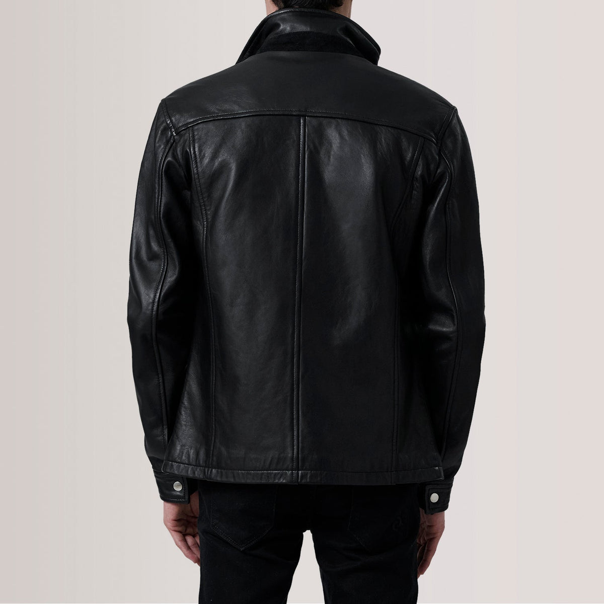 Sowachi Sean Black Leather Classic Jacket