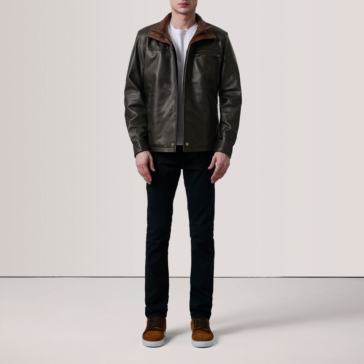 Sowachi Sean Brown Leather Classic Jacket