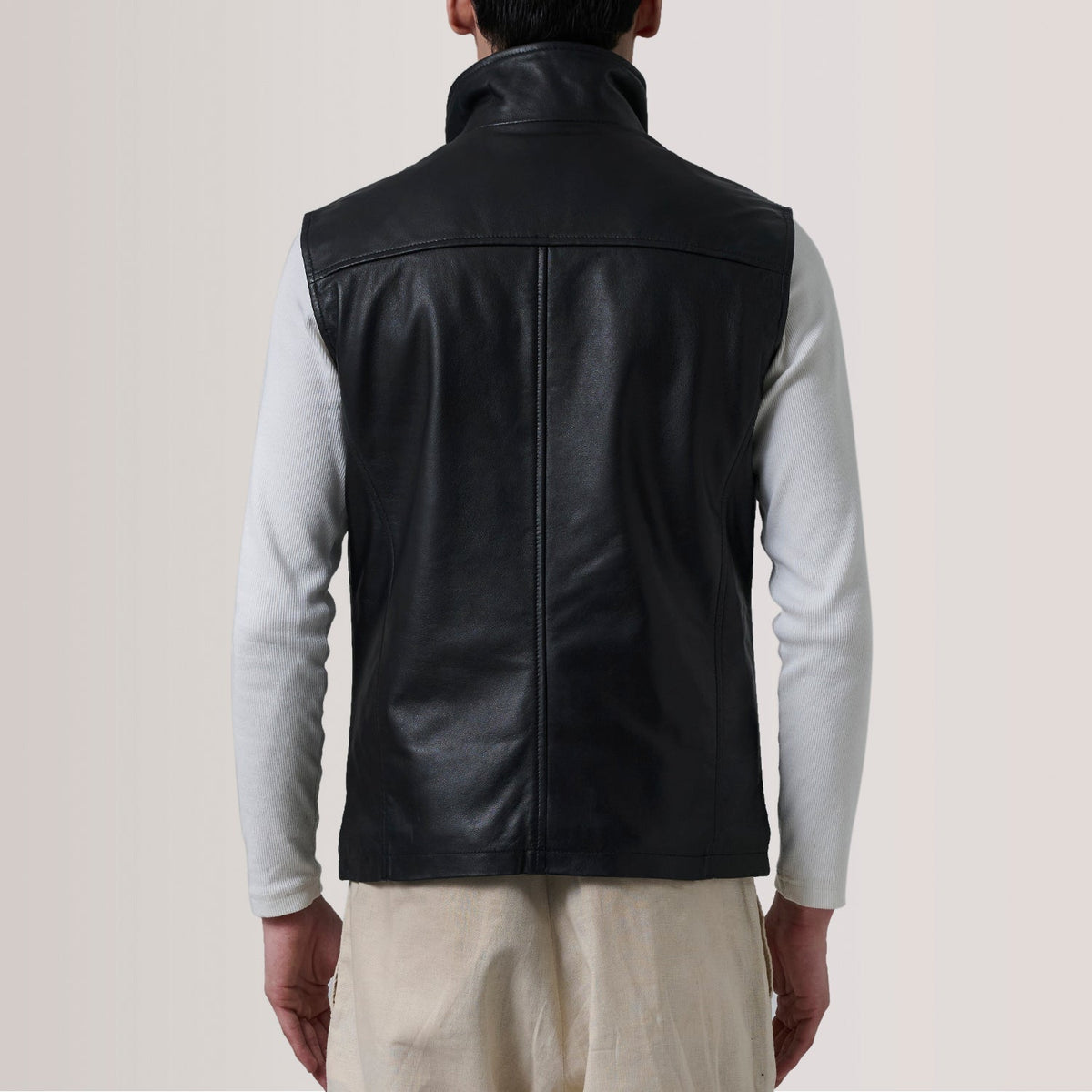 Sowachi Zane Black Leather Vest