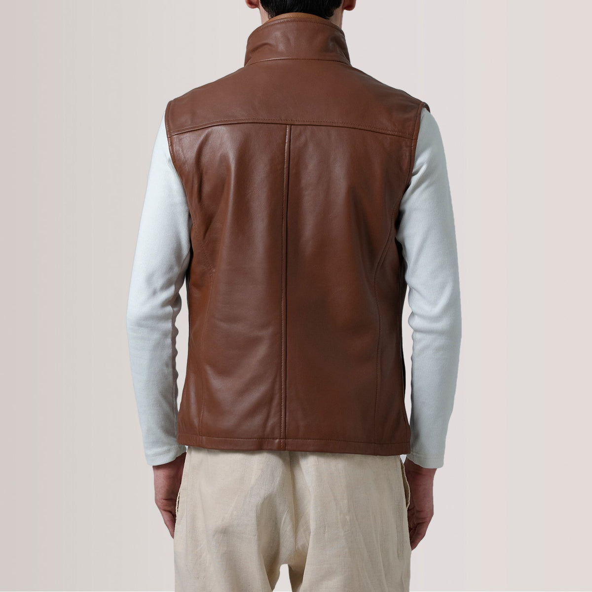 Sowachi Zane Waxed Brown Leather Vest