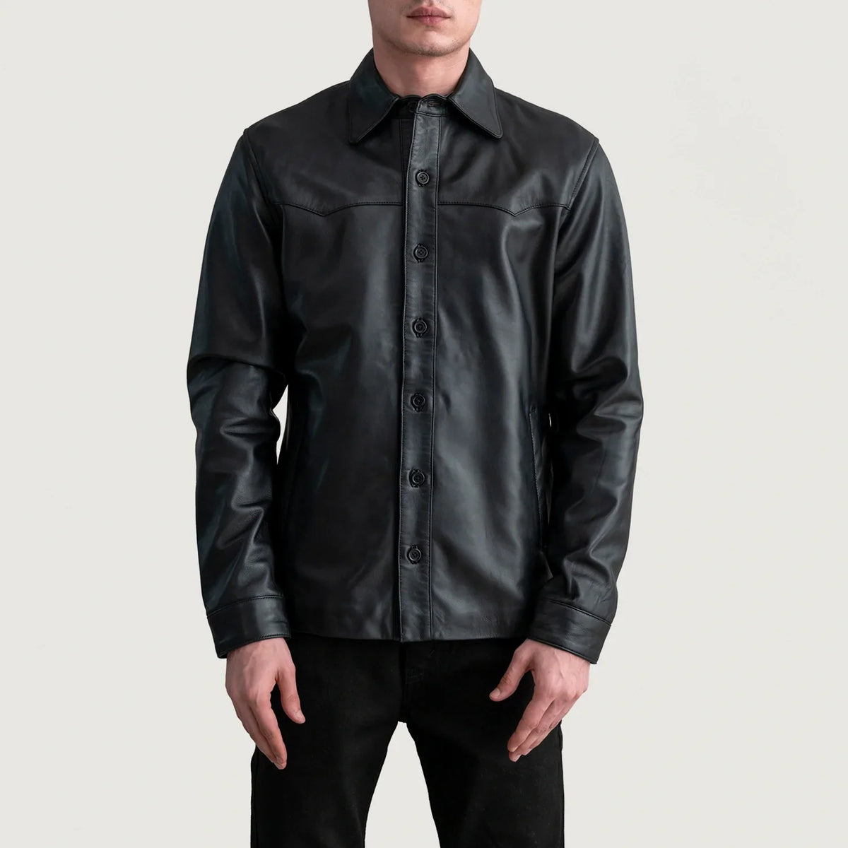 Sowachi Bronco Black Leather Shirt
