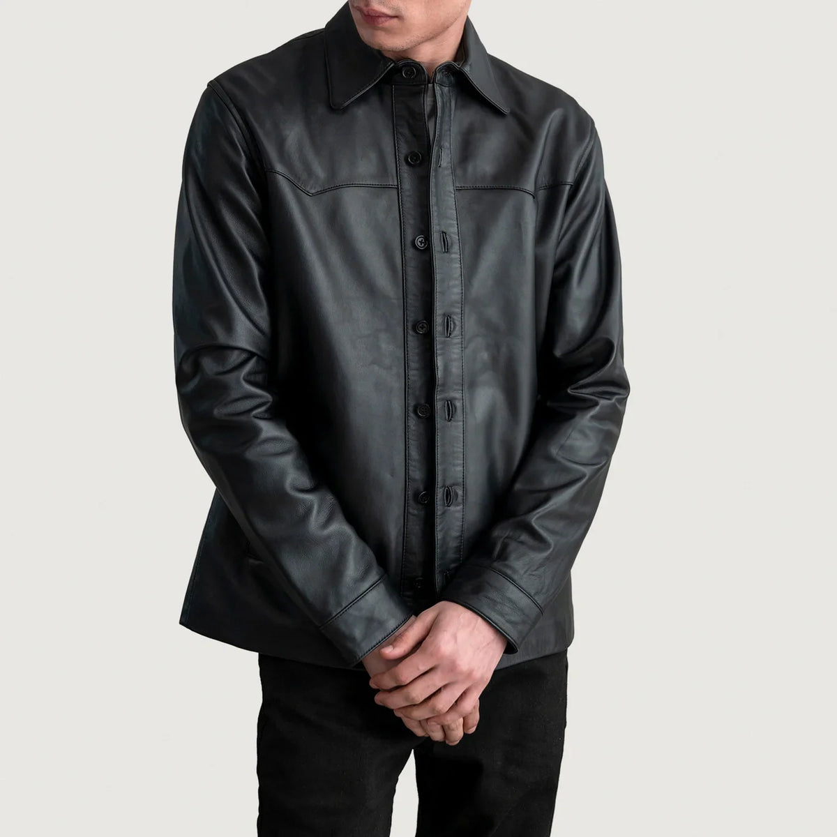 Sowachi Bronco Black Leather Shirt
