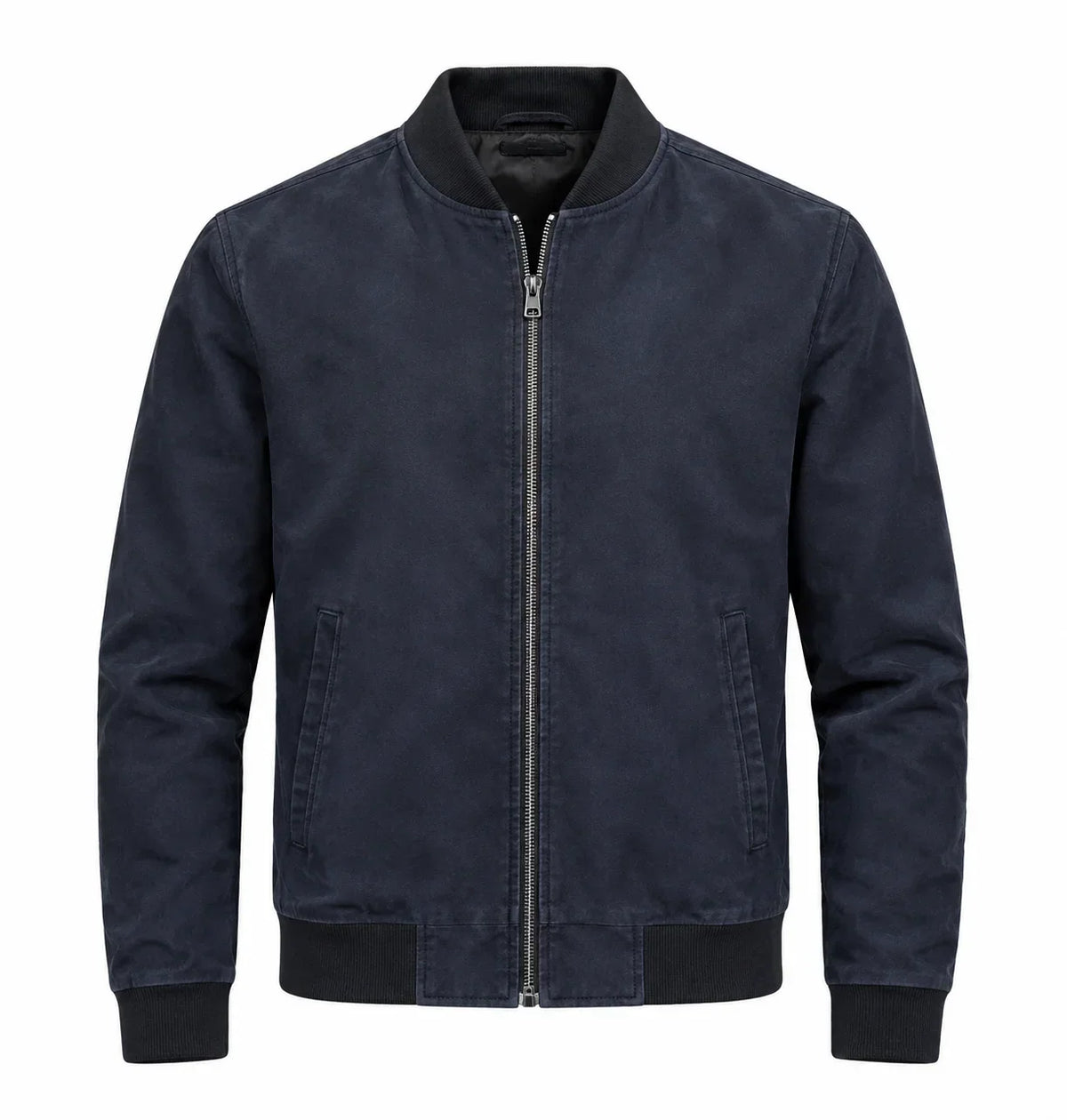 Sowachi Men's Dark Blue Suede Leather Jacket
