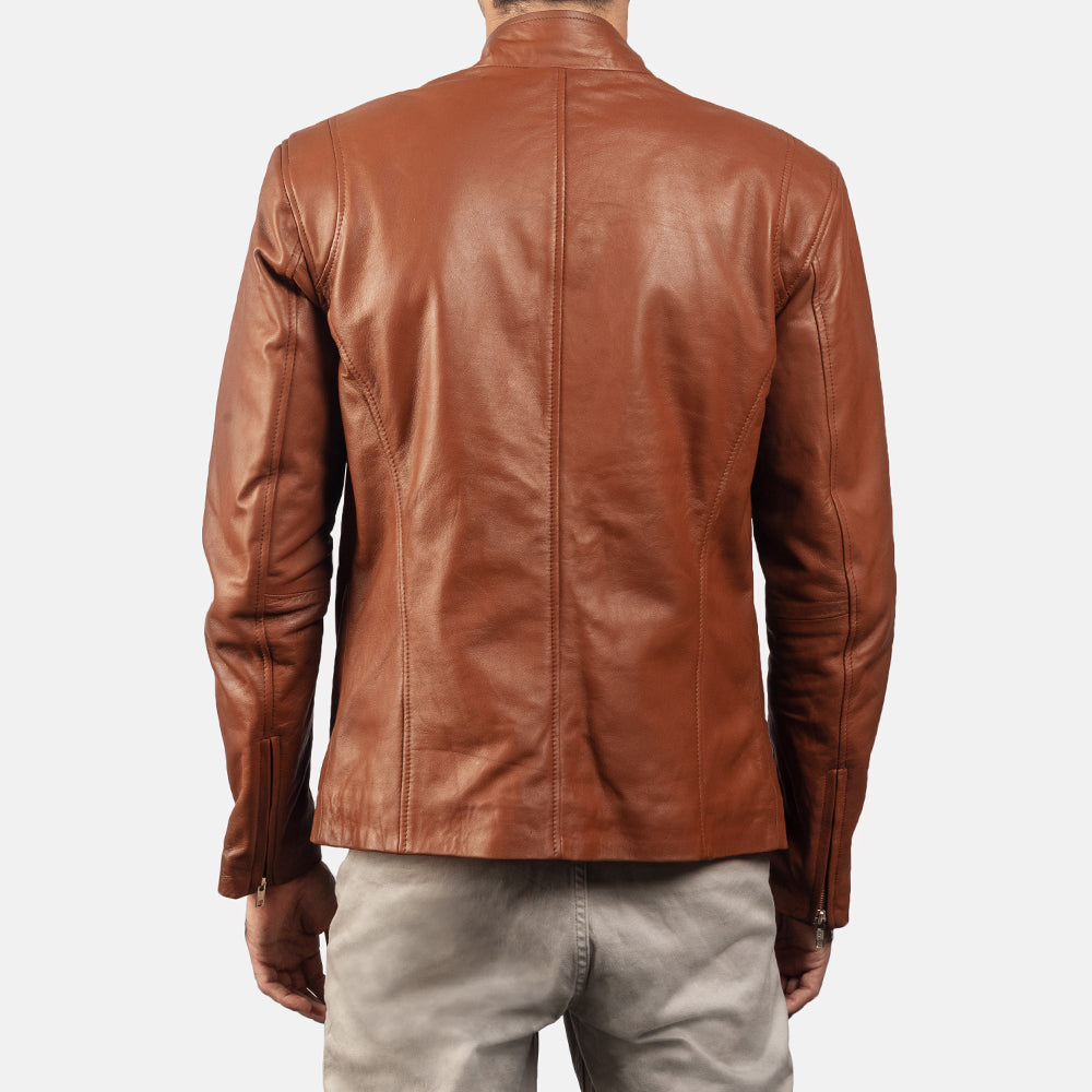 Sowachi [FS] Ionic Brown Leather Biker Jacket