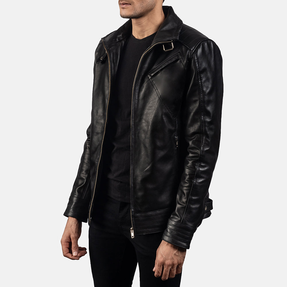 Sowachi [FS] Legacy Black Leather Biker Jacket