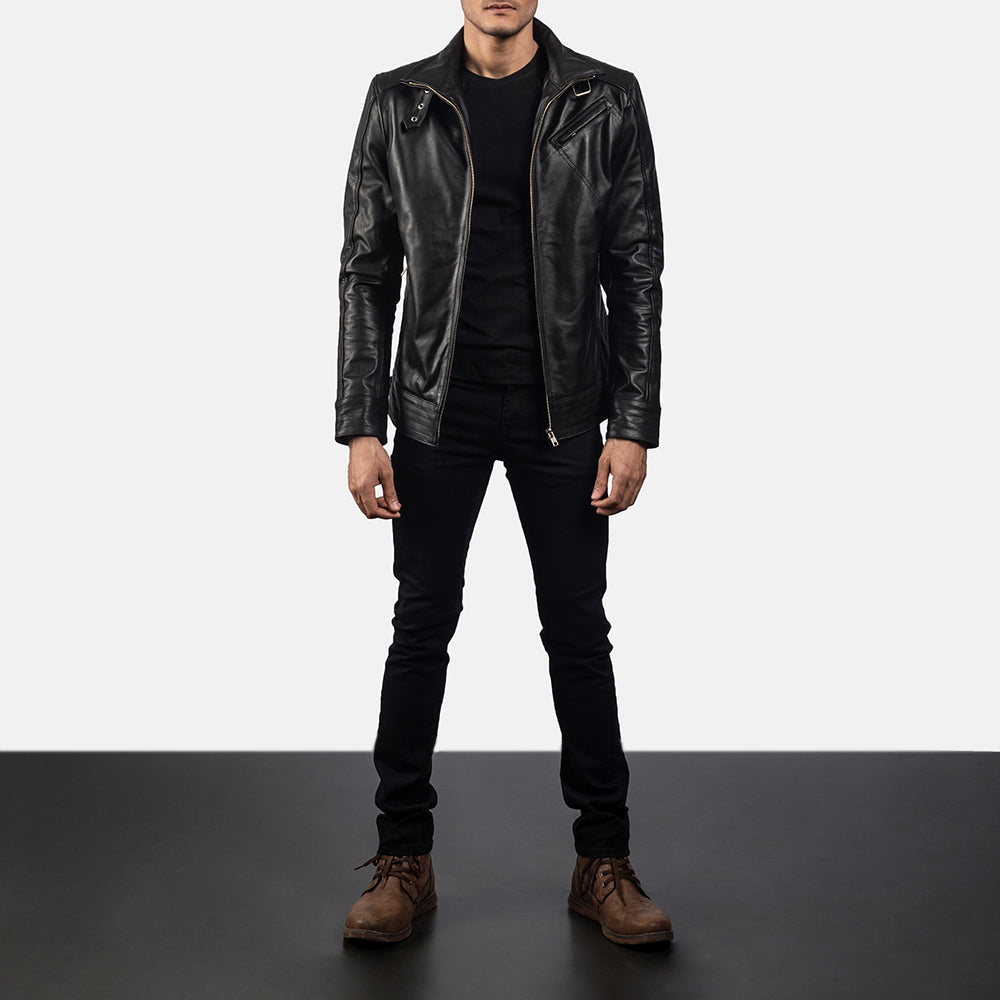 Sowachi [FS] Legacy Black Leather Biker Jacket