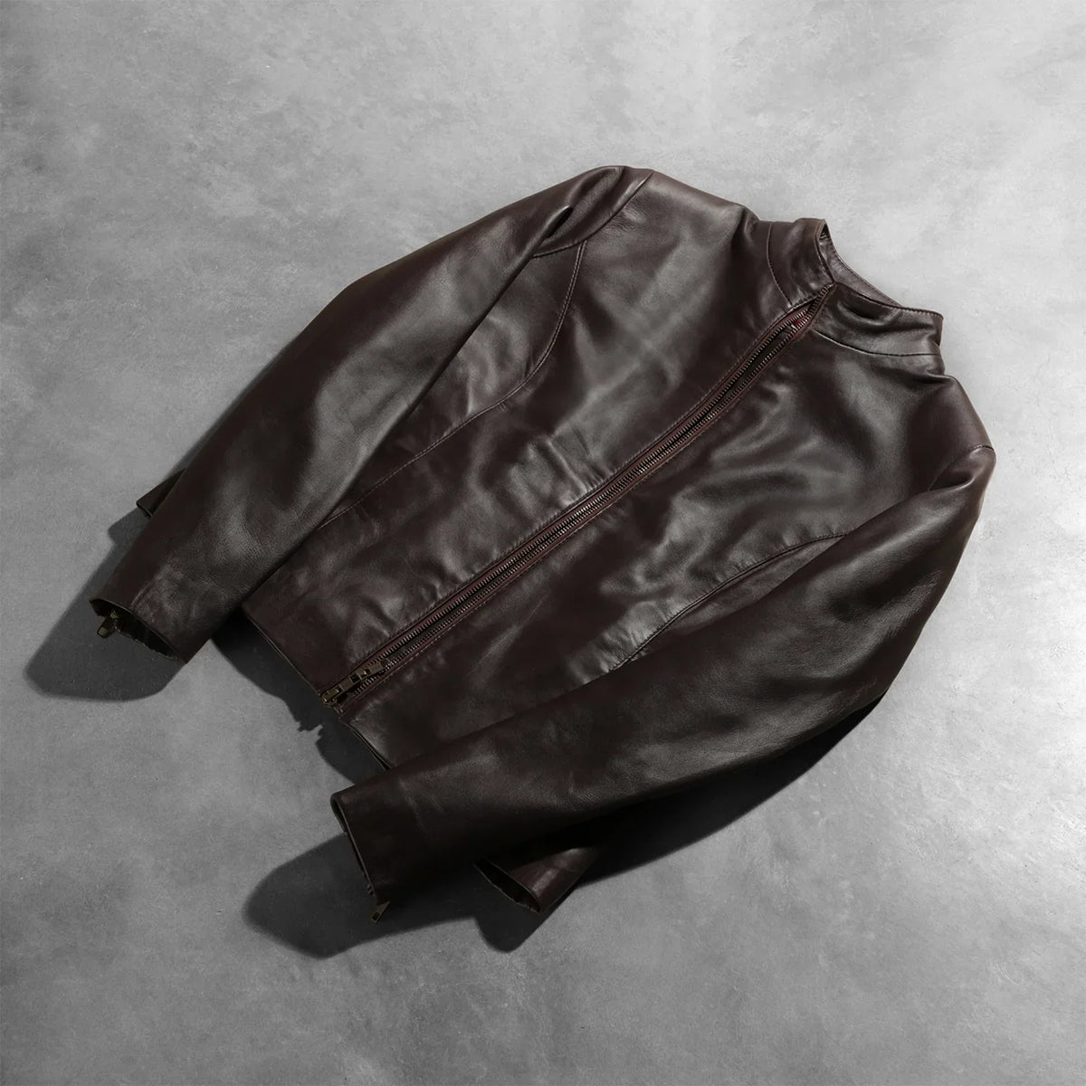 Sowachi Rumella Maroon Leather Biker Jacket