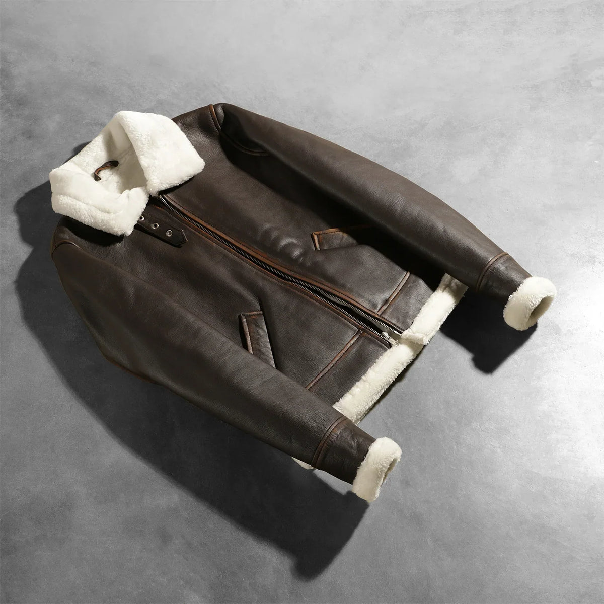 Sowachi Sherilyn B-3 Brown Leather Bomber Jacket