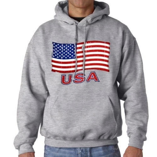 Sowachi Unisex USA American Flag Patriotic Sweatshirt