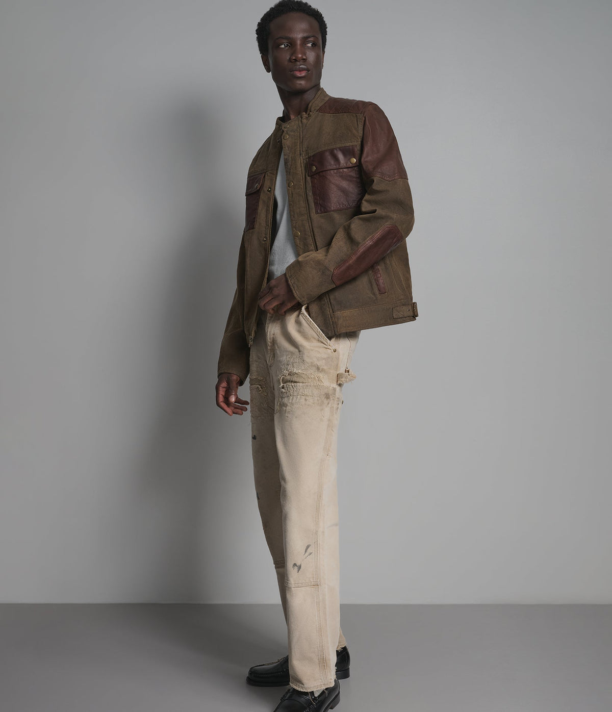 Dallas Vintage Color-block Moto Jacket