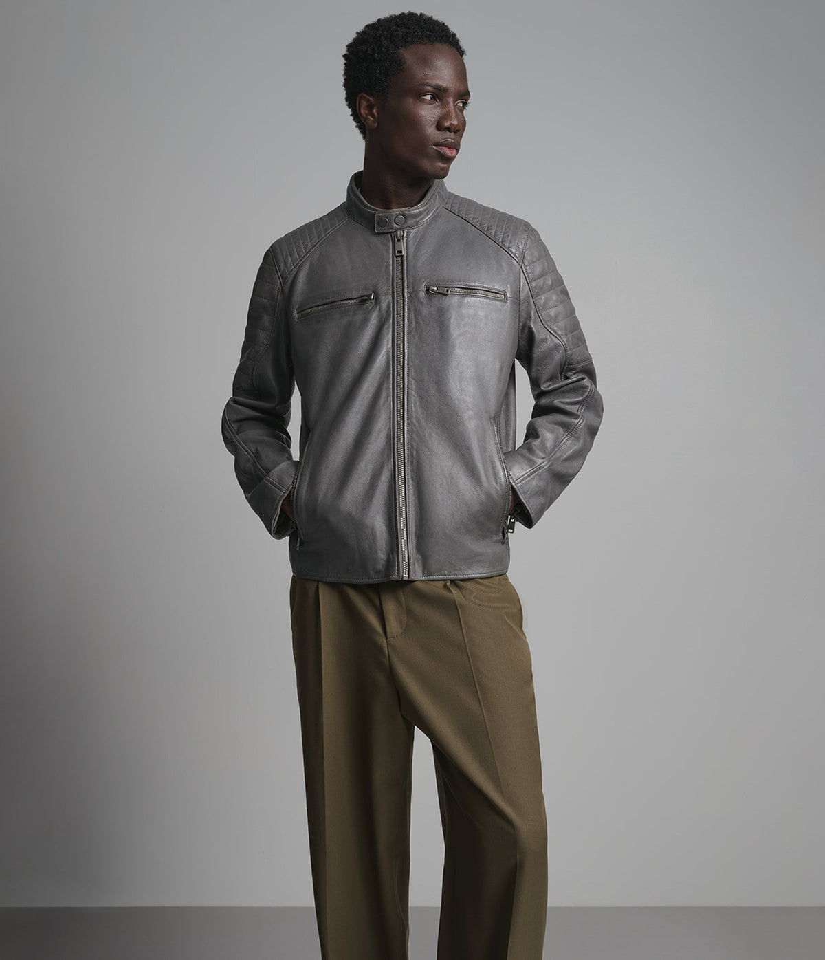 Lance Collarless Moto Jacket